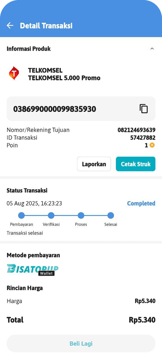 Bisatopup App Payment Confirmation